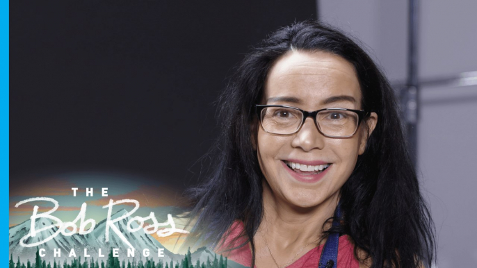 Janeane Garofalo goes abstract on a Bob Ross painting — The Bob Ross Challenge