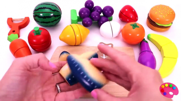 Learn Names of Fruit and Vegetables with Wooden Cutting Toys