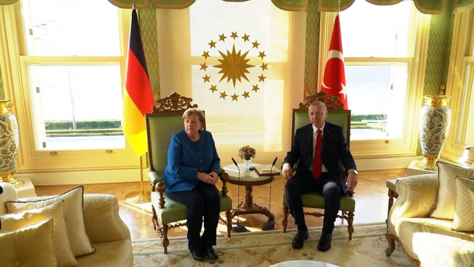 Angela Merkel et Recep Tayyip Erdogan s'entretiennent sur les dossiers de la Libye et de la Syrie