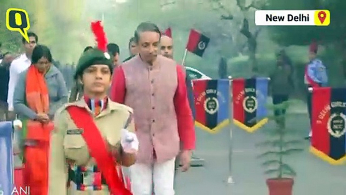 NCC's 3 Delhi Girls Battalion Present Guard of Honour to JNU VC at Flag Hoisting Ceremony