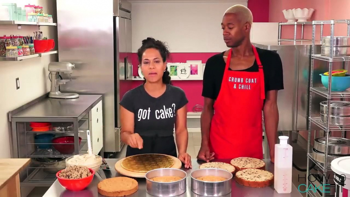 How To Make A Chocolate Chip Cookie Mega Cake! With Giant Cookies & Cookie Butter Buttercream!