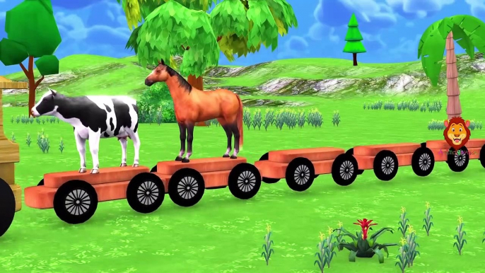 Learn Colors With Animal - Domestic Animals Train For Kids