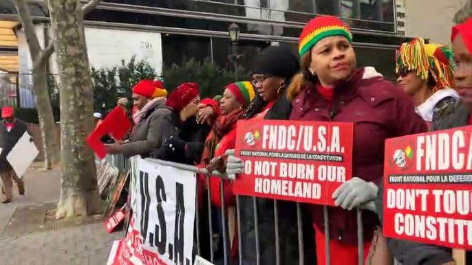 Des guinéens bravent le froid et manifestent dans les rues de New York contre le 3e mandat d'Alpha Condé