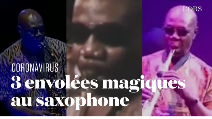 Trois envolées de Manu Dibango au saxophone