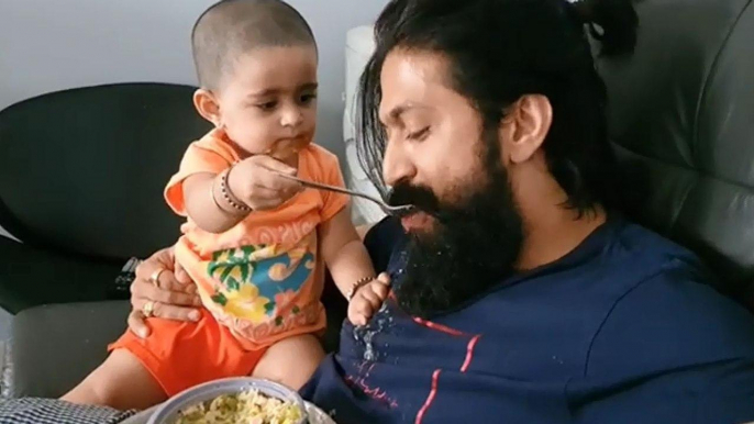 Watch : Rocking Star Yash Playing With Her Daughter