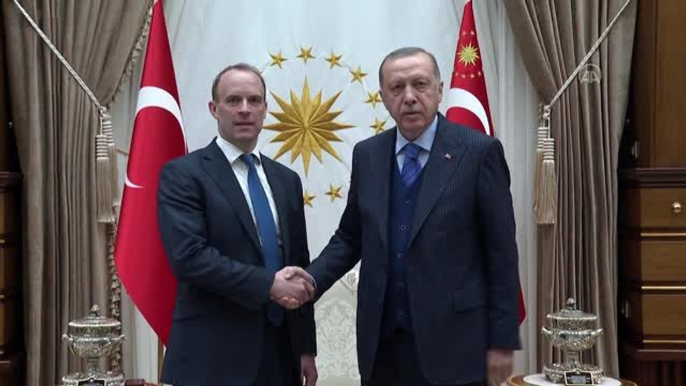 Cumhurbaşkanı Erdoğan, İngiltere Dışişleri Bakanı Raab'ı kabul etti