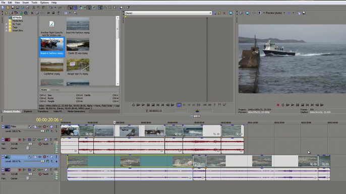 Vegas Pro 18 Previewing Splitting Un-Grouping and Finding Clips