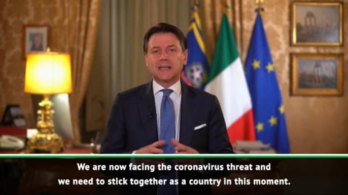 Italian PM confirms all sport to be played behind closed doors