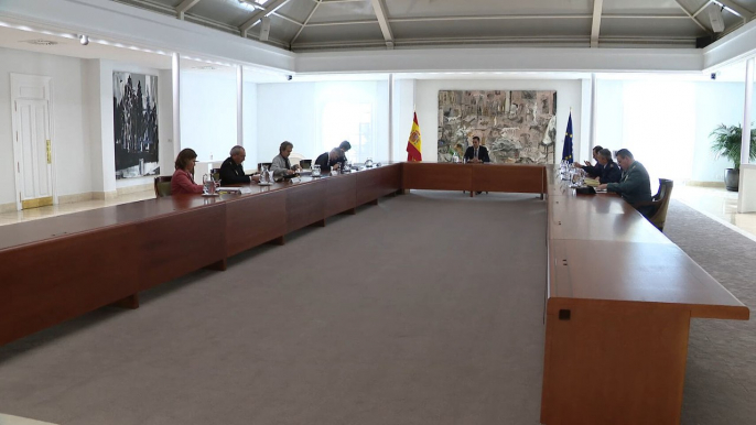 Reunión de Pedro Sánchez con los directores técnicos ministeriales del estado de alarma.