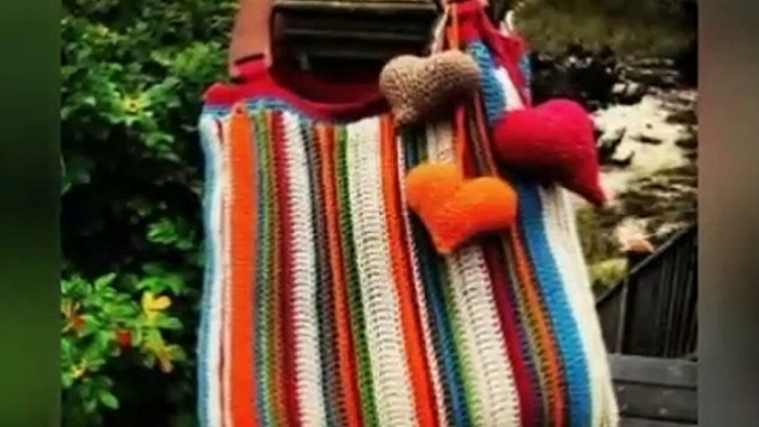 adorable crochet hand bags,incredible designs,designer collection.