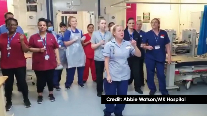 MK Hospital NHS staff sing and dance in Facebook party
