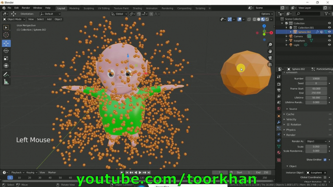 Blender Tutorial, Sand Man, Ghost, Eeve Sand Man, Blender Sand Man, Particle, Toorkhan, dailymotion