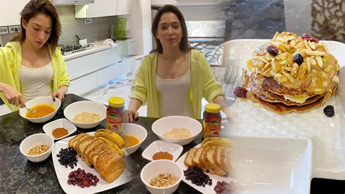 Tamannaah Bhatia Makes YUMMY Pancakes At Home