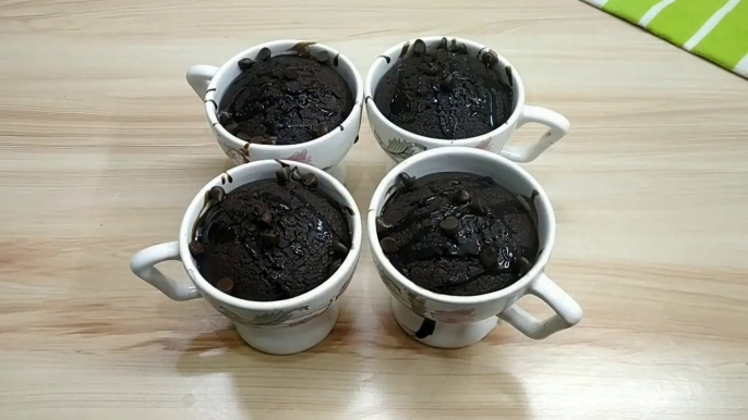 Chocolate Cup Cake Only 3 Ingredients Without Cocoa Powder, Egg, Oven -चॉकलेट केक बनाए 15 मिनट में -