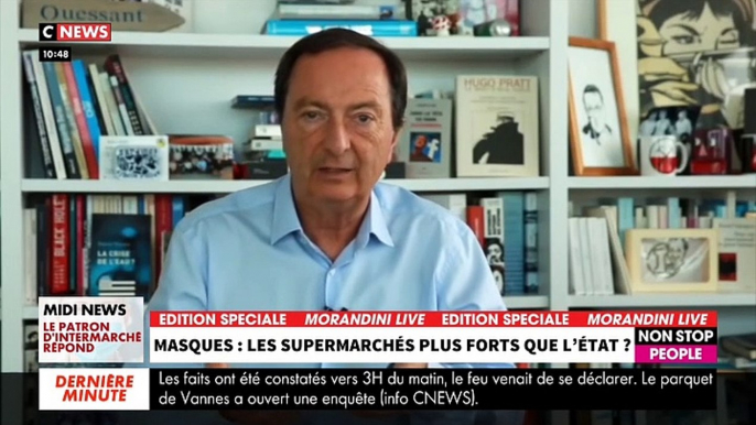 Coronavirus - Masques: Les supermarchés plus forts que l'Etat ? Le coup de gueule d'un pharmacien dans "Morandini Live" sur CNEWS