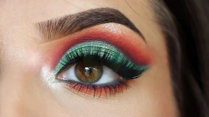 METTALIC GREEN EYE SHADOW ( FULL FACE  MAKEUP TUTORIAL)