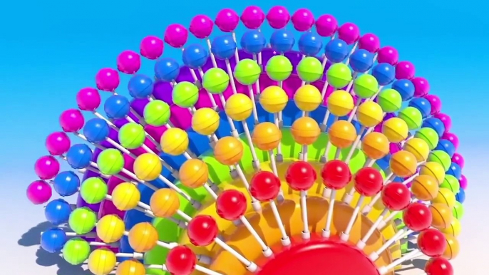 Lots of Lollipops 3D. Many candy for kids to learn Big 3D Spiral Lollipops Learning Colors for kids