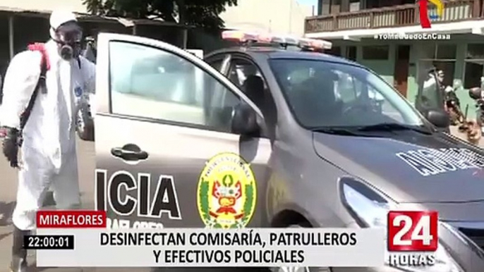 Covid-19: Empresa privada desinfecta comisaría, patrulleros y efectivos policiales