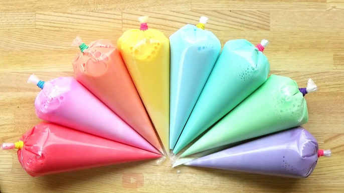 Making 2 Colors Glossy Slime with Raindow Piping Bags ! Satisfying Slime Video | Ryo Slime