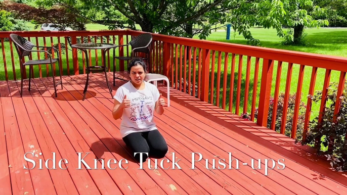 PUSHUP CHALLENGE | D2: SIDE KNEE TUCK PUSHUP | Works on Core & Hip Flexors | PTSD Awareness |25 Days Pushups Challenge | Fat To Fitness | PTSD- Post traumatic stress disorde