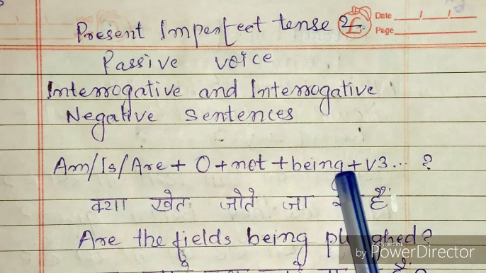 present imperfect tense passive voice in hindi, Passive voice of present imperfect tense in hindi,How to learn passive voice in hindi,Passive voice explaine      interrogative and interrogative negative hindi sentences explained in hindi with examples