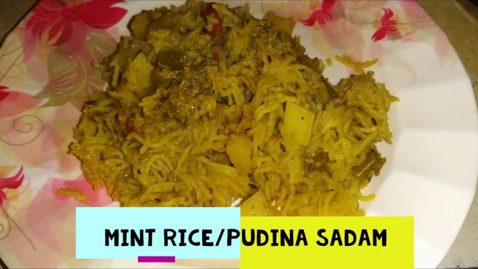 Pudina Rice/Pudina Sadham/Mint Briyani/Mint Rice/Variety Rice Recipes/lunch box ideas for kids