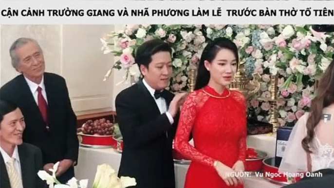 CẬN CẢNH TRƯỜNG GIANG VÀ NHÃ PHƯƠNG LÀM LỄ  TRƯỚC BÀN THỜ TỔ TIÊN