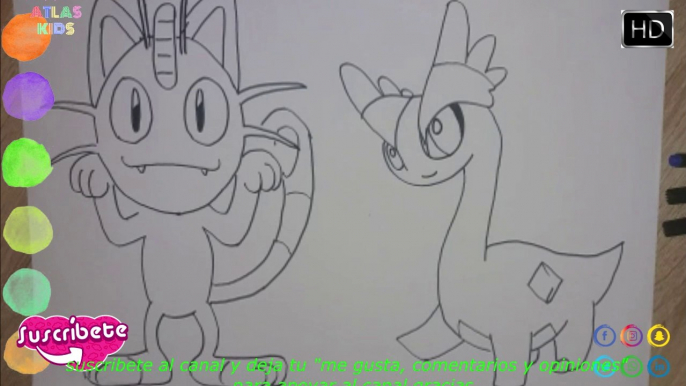 Cómo Dibujar a Meowth y Pokemon  2020  Niños  How to Draw Meowth y Pokemon  Kids