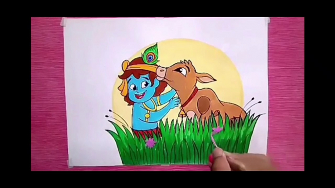 Radha krishna drawing for kids step by step