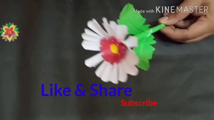 Easy paper flower/DIY- flowers/how to make paper flower at home/DIY/DIY crafts/paper craft/easy crafts