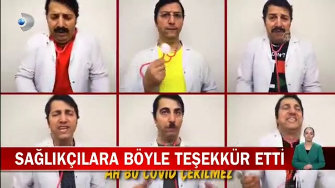 Komedyen İsmail Baki Tuncer'den sağlık çalışanlarına 15 sesle teşekkür mesajı