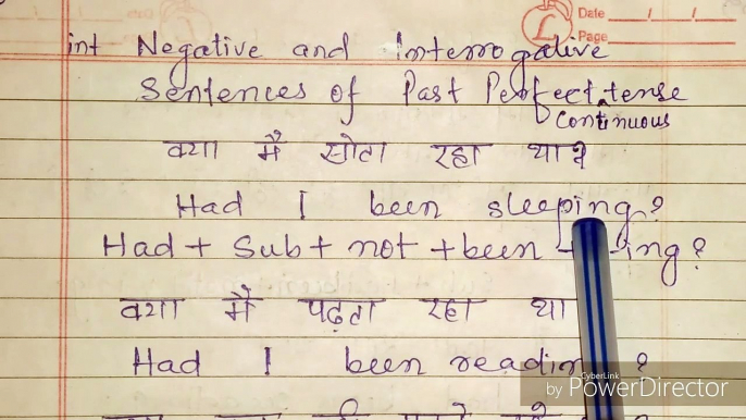 past perfect continuous tense interrogative and  interrogative negative sentences,Past perfect continuous tense hindi in hindi,Affirmative sentences of past perfect continuous tense in hindi,Tense in hindi,Learn tense in hindi,Tense of english grammar in