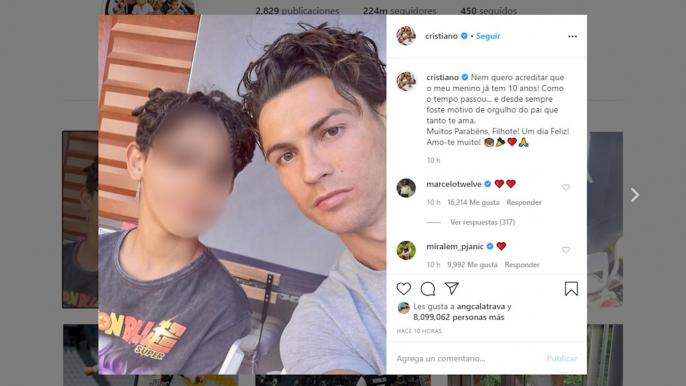 Las tiernas felicitaciones de Cristiano Ronaldo y Georgina a Cristiano Junior