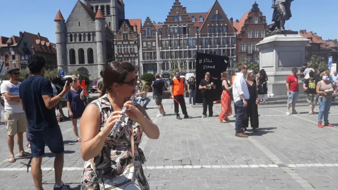 Tournai Grand Place Manif secteur culturel