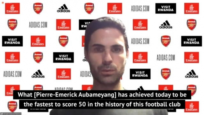 Arteta hails Aubameyang's importance to Arsenal after racing to 50 Premier League goals