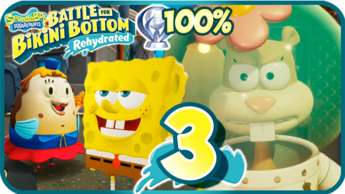 SpongeBob Battle for Bikini Bottom Rehydrated 100% Walkthrough Part 3 (PS4) Downtown Bikini Bottom