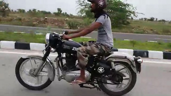 A Vintage Royal Enfield Bullet 1984 Model bike driving After long time