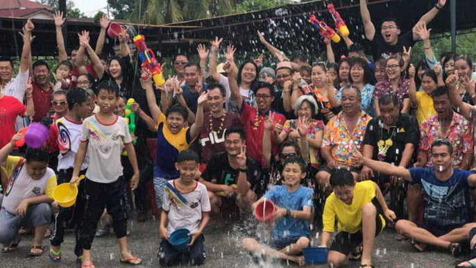 Perak village has a splashing time during Songkran festival