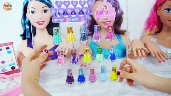 Disney Princess Nail Polish Manicure Gift set, Princess Gem Rings Cincin Putri Anéis de Princesa