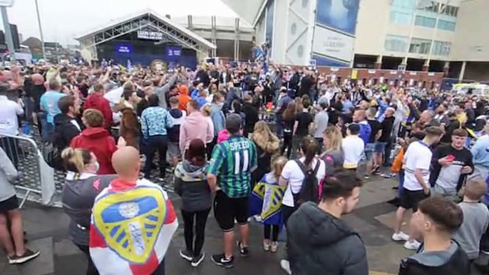 Leeds United Fans Celebrate at Elland Road