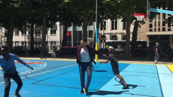 Inauguration terrain de basket 3X3 renové en plein centre de Bruxelles (Vidéo Germani)