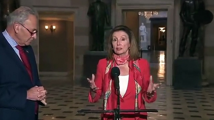 JUST IN- Pelosi and Schumer talk negotiations with Republicans