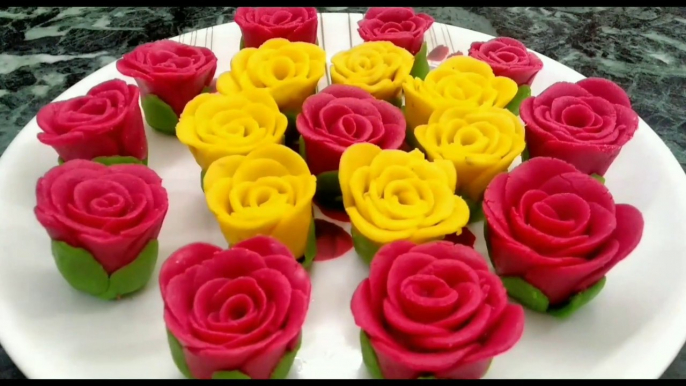 Rose Flowers Sweet | 3 Ingredients Recipe | Easy Sweet Recipe at Home | Burfi | Peda | Sweet Recipes | festival sweets | unique Recipe | instant sweet recipe | 5 minute sweet  | Informative Kitchen