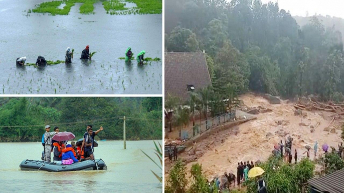 Kerala Rains, Landslide : మళ్ళీ కేరళ అతలాకుతలం | కుండపోత వర్షాలు, ఉప్పొంగి ప్రవహిస్తున్న నదులు...!!