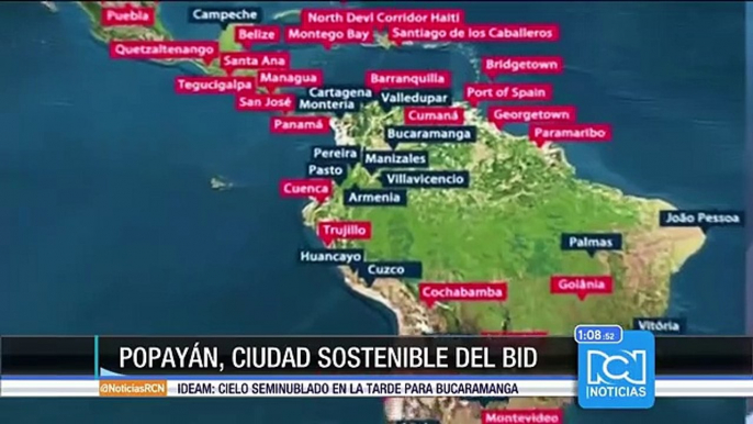 Popayán ingresó al programa de "Ciudades sostenibles" del BID