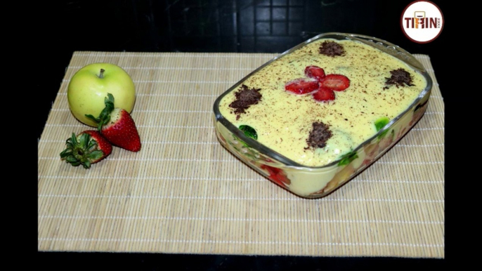 Fruit Custard Trifle Recipe By Tiffin Foodie