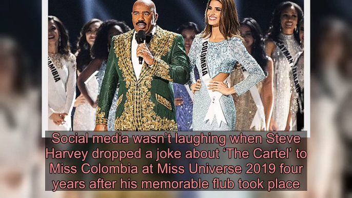 Steve Harvey Dragged For Joking About ‘The Cartel’ While Talking To Miss Colombia - ‘Not Funny’