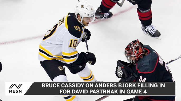 Bruce Cassidy on Anders Bjork Filling In for Pastrnak in Game 4