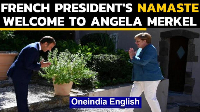 Namaste goes global: French President Emmanuel Macron greets German Chancellor with Namaste|Oneindia