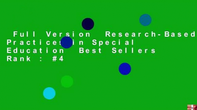 Full Version  Research-Based Practices in Special Education  Best Sellers Rank : #4